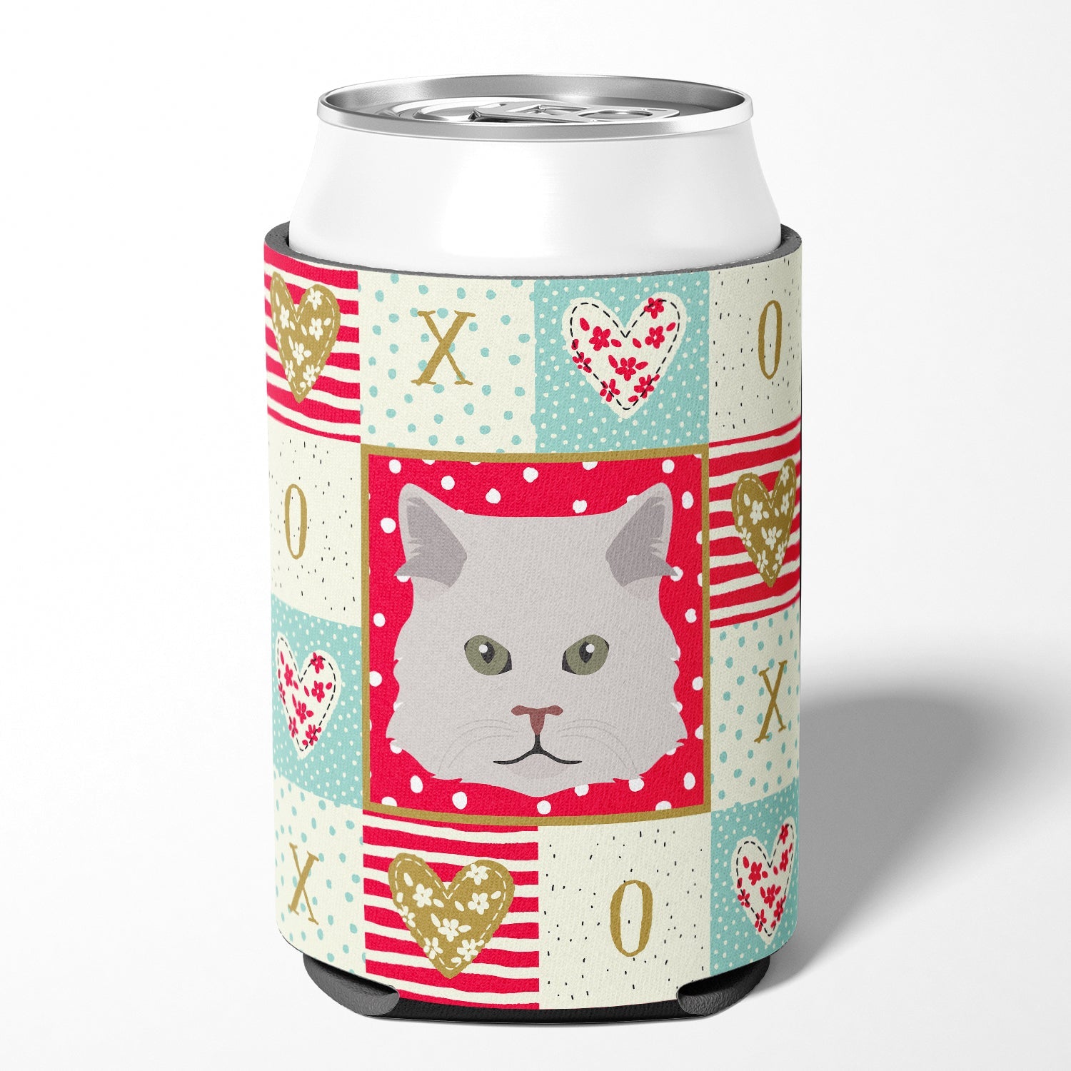 Persian Traditional Cat Love Can or Bottle Hugger Cooler Sleeve for Standard 12 oz Cans, Insulated Foam Beer & Soda Can Hugger Reusable