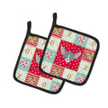 Peterbald Cat Love Pot Holder Set of 2 Heat Resistant Quilted Hot Pads 7.5 x 7.5 Inch, Insulated Kitchen Trivets for Cooking & Baking