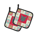 Raas Cat Love Pot Holder Set of 2 Heat Resistant Quilted Hot Pads 7.5 x 7.5 Inch, Insulated Kitchen Trivets for Cooking & Baking