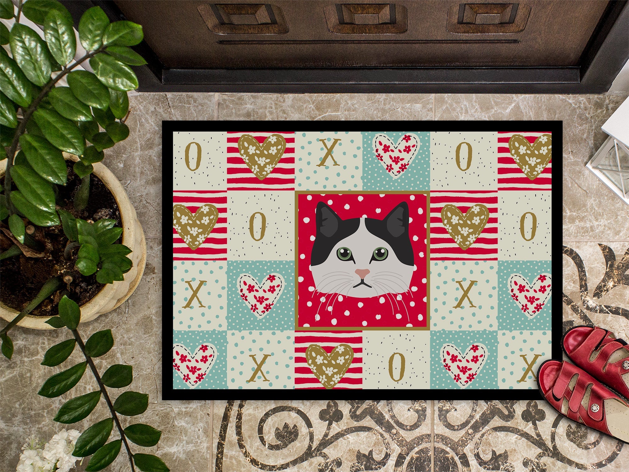 Ragamuffin Cat Love Doormat Indoor Outdoor 18H X 27W Front Door Mat Rugs for Entryway, Non Slip Washable