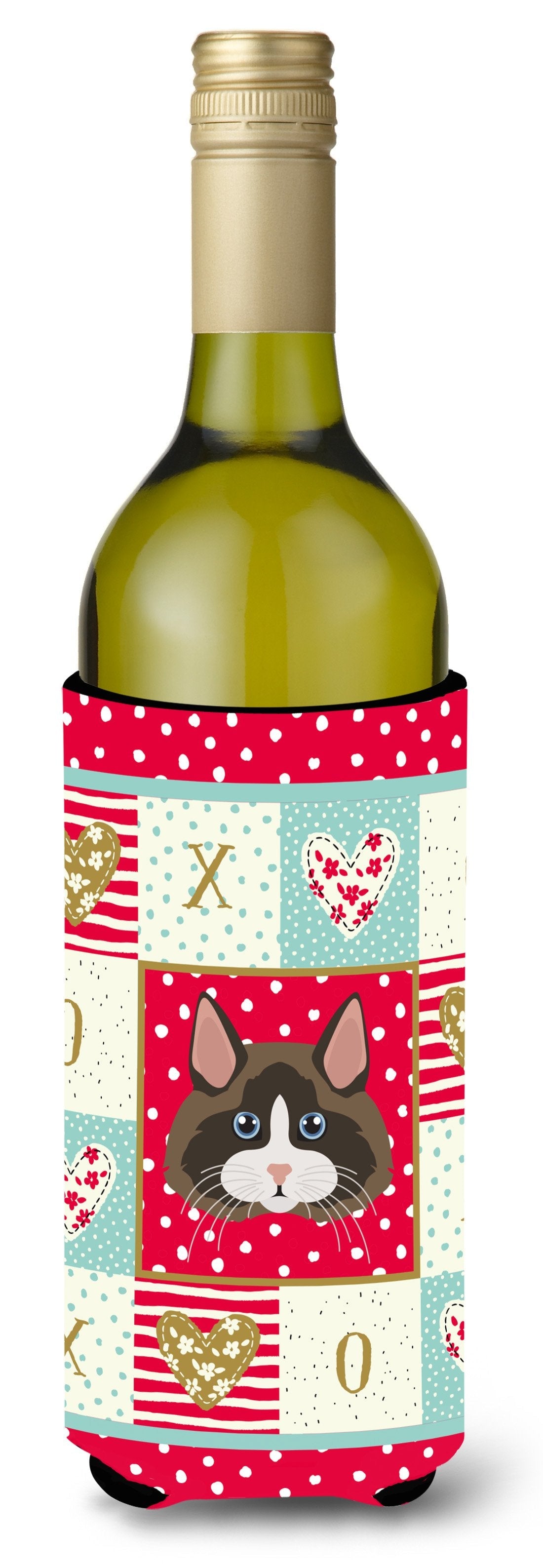 Ragdoll Cat Love Wine Bottle Hugger Gift Sleeve for Standard 750 ml Bottles, Insulated Reusable Also Fits Mini Shot & Pint Bottles
