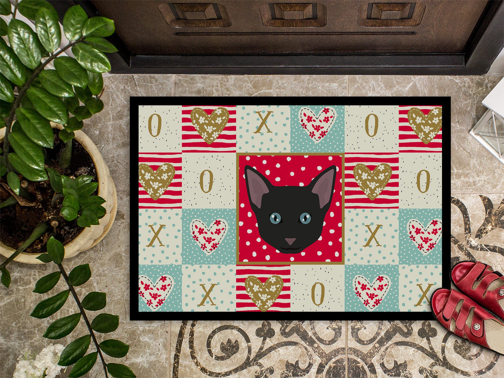 Russian White Black Cat Love Doormat Indoor Outdoor 24H X 36W Front Door Mat Rugs for Entryway, Non Slip Washable Low Pile,