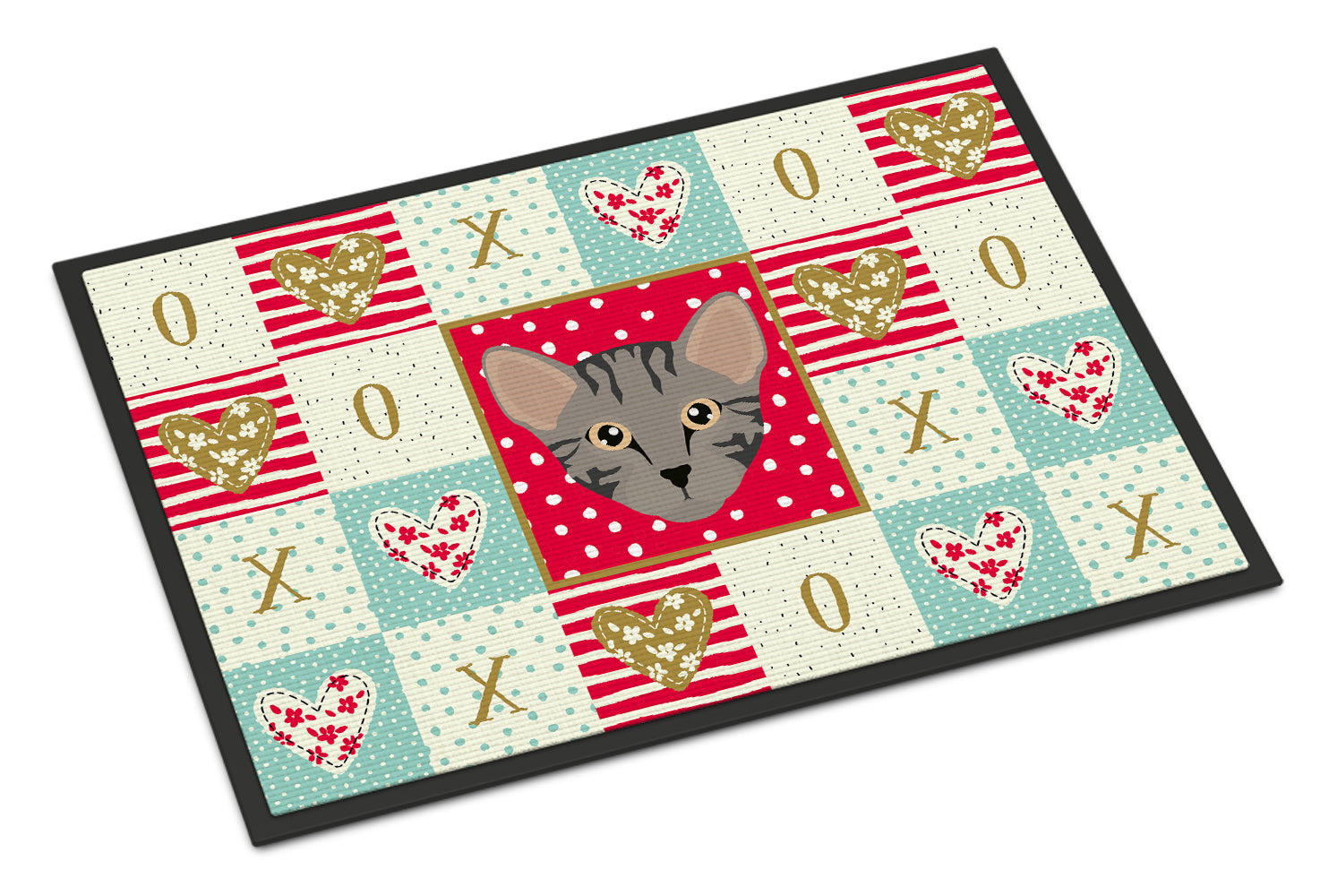 Safari Cat Love Doormat Indoor Outdoor 18H X 27W Front Door Mat Rugs for Entryway, Non Slip Washable