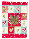 Scottish Straight Cat Love House Flag 28x40 Porch Sleeve Pole Decorative Outside Yard Banner Artwork Wall Hanging, Polyester