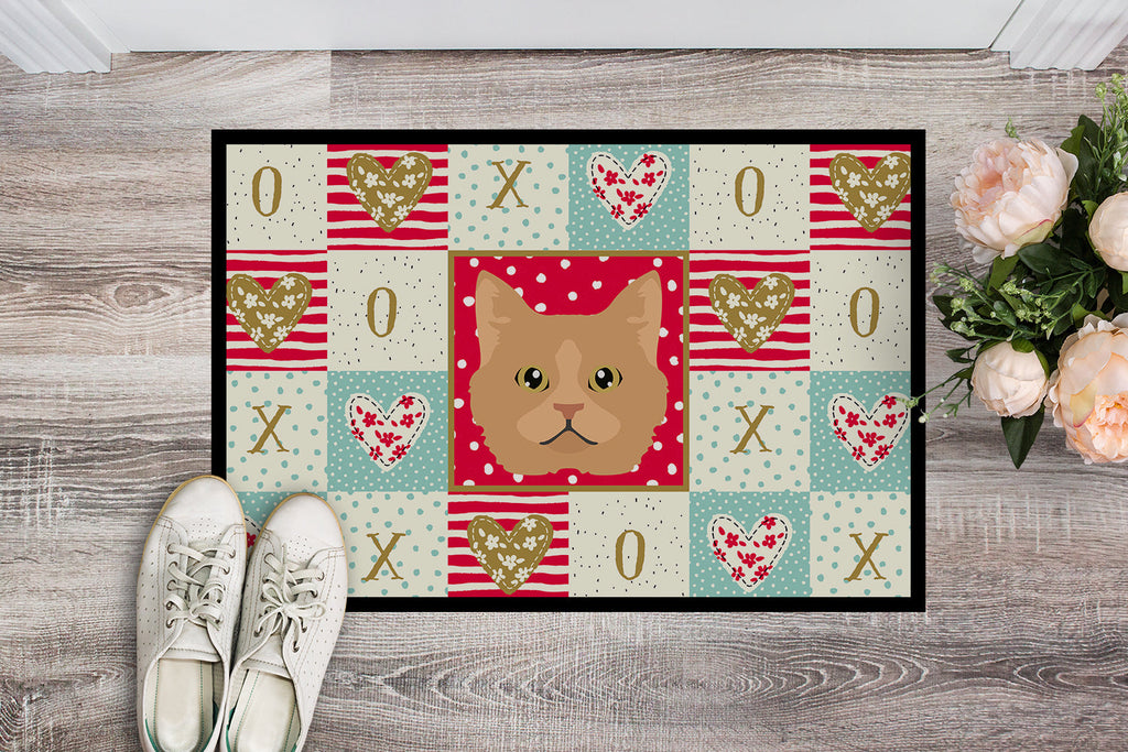Selkirk Rex Cat Love Doormat Indoor Outdoor 24H X 36W Front Door Mat Rugs for Entryway, Non Slip Washable Low Pile,