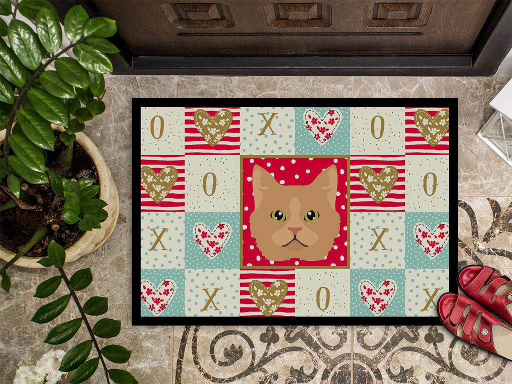 Selkirk Rex Cat Love Doormat Indoor Outdoor 24H X 36W Front Door Mat Rugs for Entryway, Non Slip Washable Low Pile,