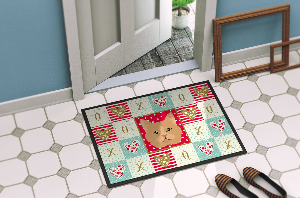 Selkirk Rex Cat Love Doormat Indoor Outdoor 18H X 27W Front Door Mat Rugs for Entryway, Non Slip Washable
