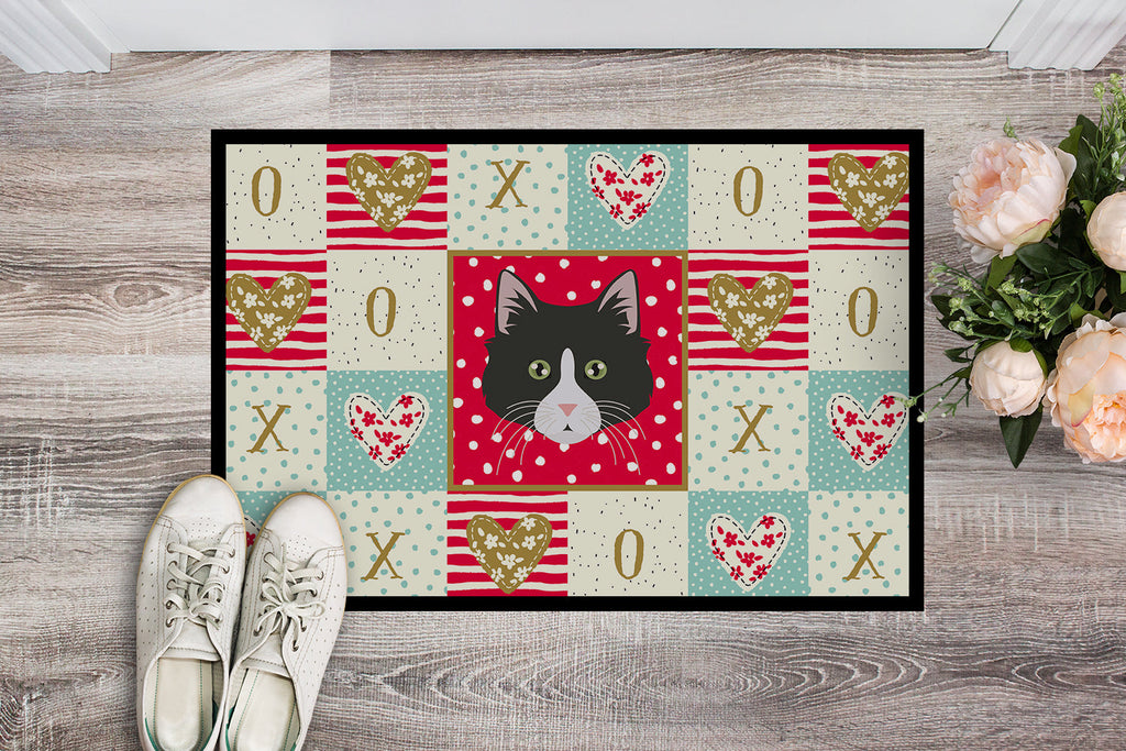 Siberian Forest Cat Love Doormat Indoor Outdoor 18H X 27W Front Door Mat Rugs for Entryway, Non Slip Washable