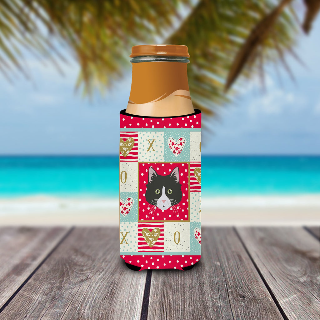 Siberian Forest Cat Love Slim Can Hugger , Insulated Foam Hugger for 12 oz Slim Cans, Beer Bottles & Water Bottles, Printed in USA