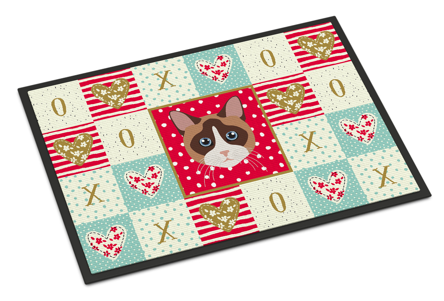 Snowshoe Cat Love Doormat Indoor Outdoor 18H X 27W Front Door Mat Rugs for Entryway, Non Slip Washable