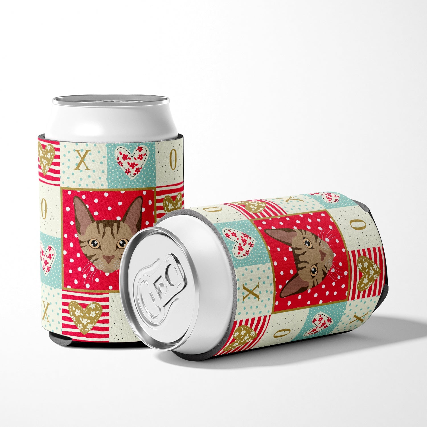 Sokoke Cat Love Can or Bottle Hugger Cooler Sleeve for Standard 12 oz Cans, Insulated Foam Beer & Soda Can Hugger Reusable