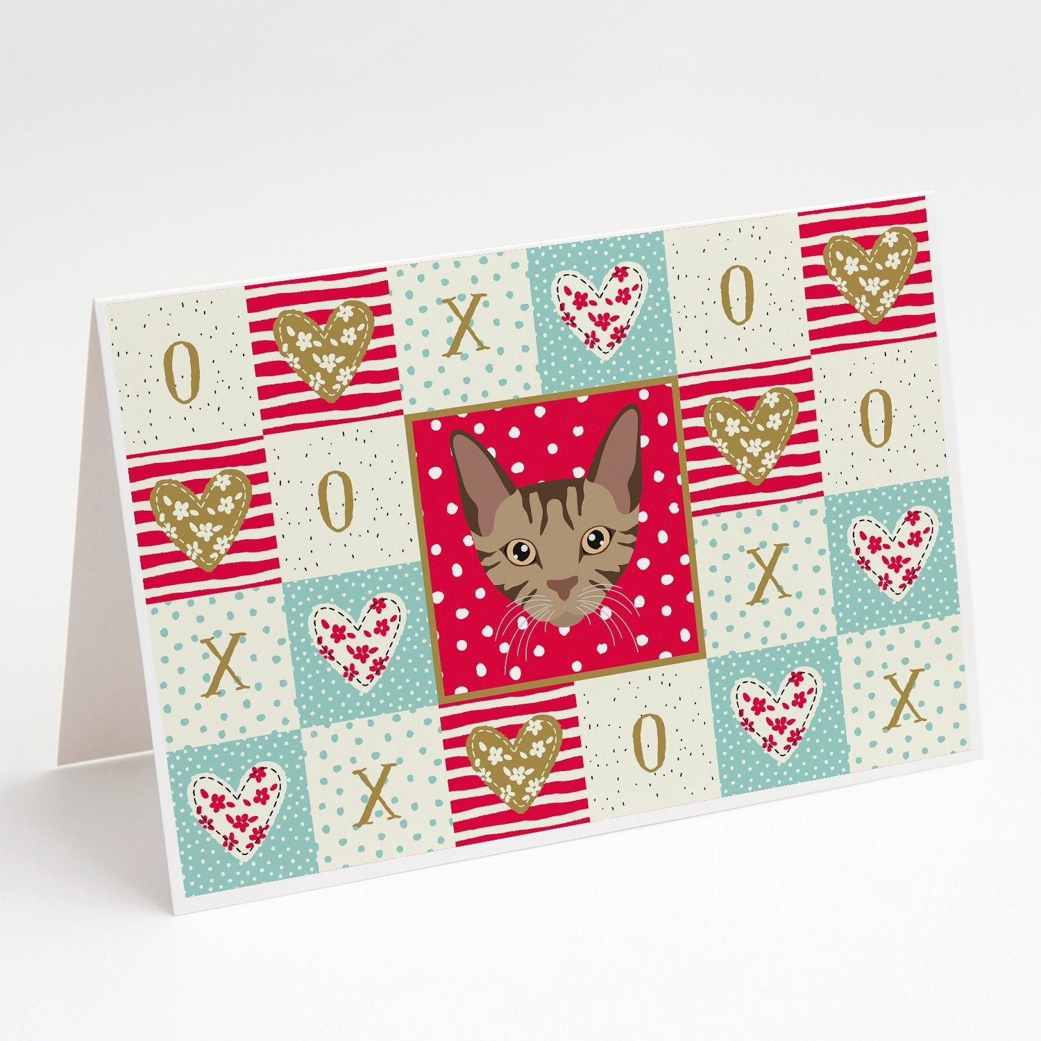 Sokoke Cat Love Greeting Cards Pack of 8 Blank Cards with Envelopes Whimsical A7 Size 5x7