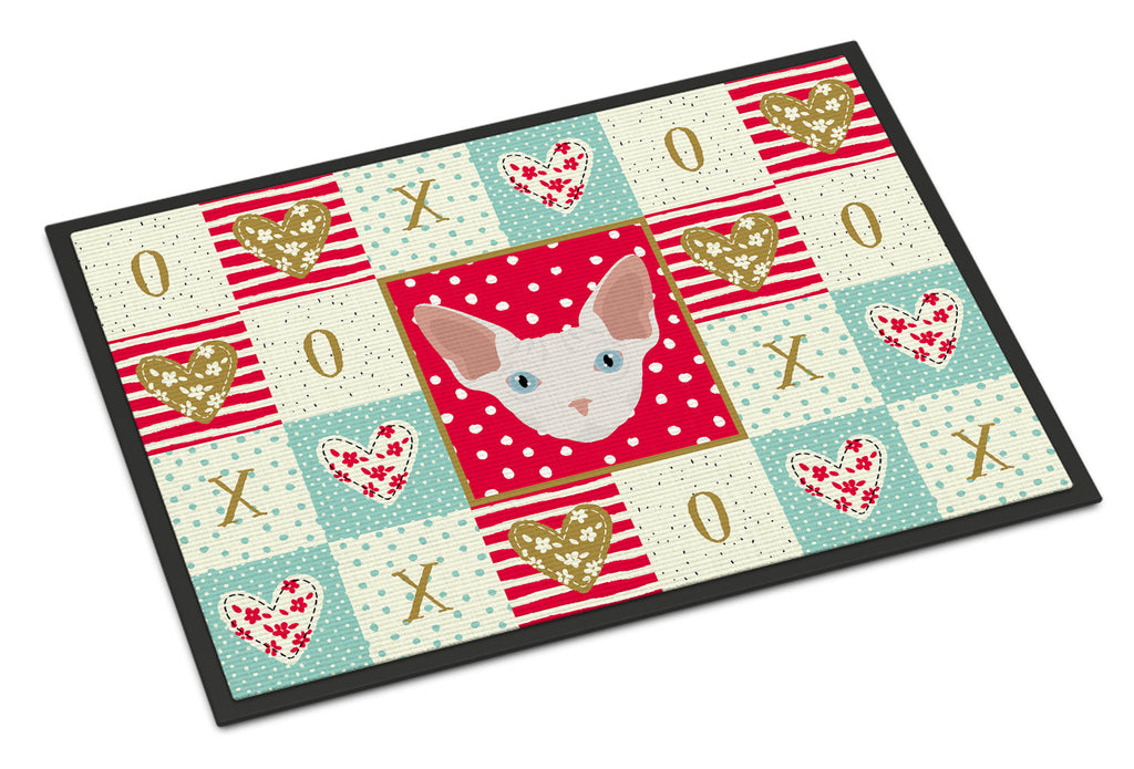 Sphynx Cat Love Doormat Indoor Outdoor 18H X 27W Front Door Mat Rugs for Entryway, Non Slip Washable