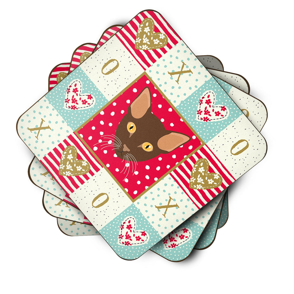 Suphalak Cat Love Foam Coasters Set of 4 Cup Coasters for Indoor Outdoor, Tabletop Protection, Anti Slip, Mouse pad Material