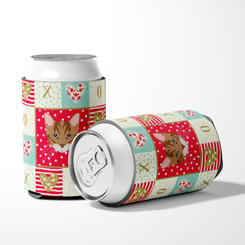 Toyger Cat Love Can or Bottle Hugger Cooler Sleeve for Standard 12 oz Cans, Insulated Foam Beer & Soda Can Hugger Reusable