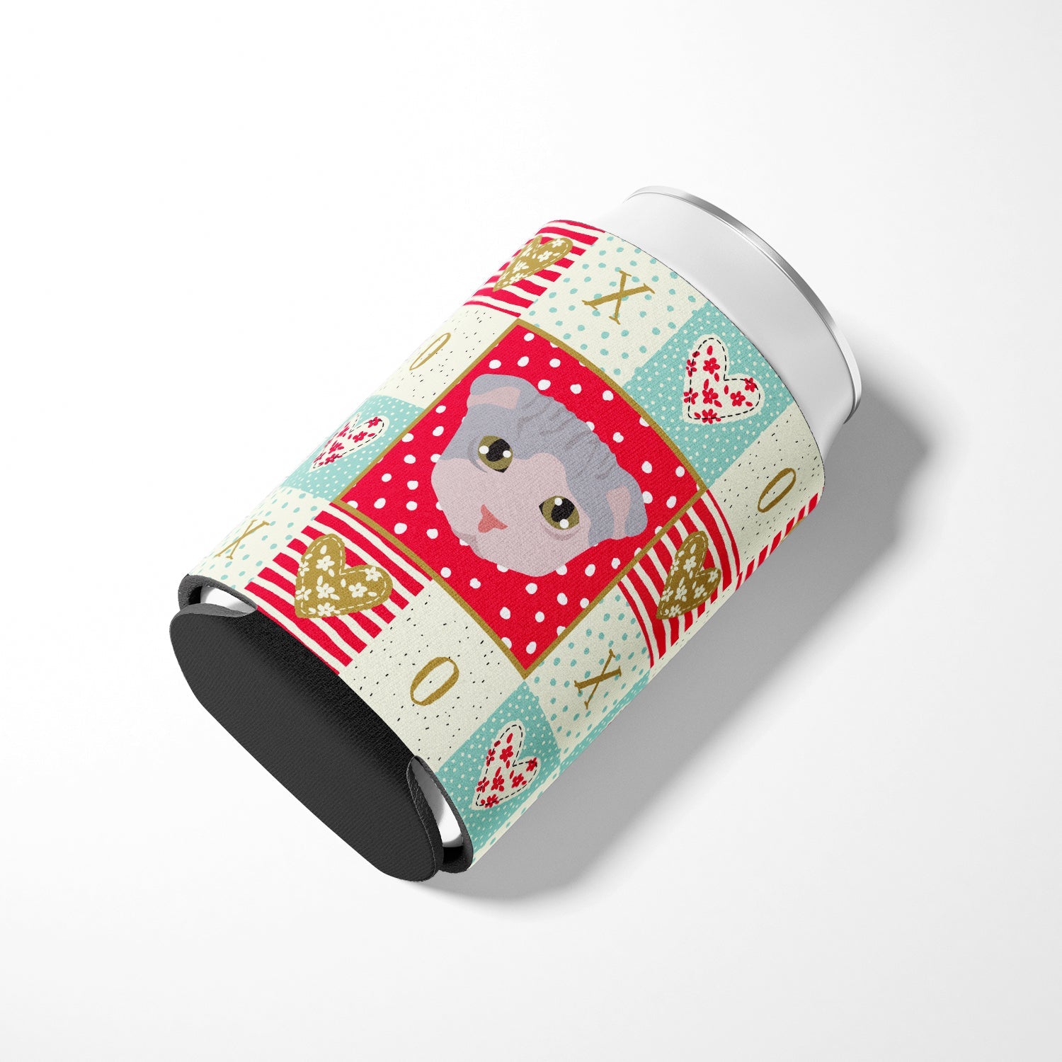 Ukrainian Levkoy Cat Love Can or Bottle Hugger Cooler Sleeve for Standard 12 oz Cans, Insulated Foam Beer & Soda Can Hugger Reusable