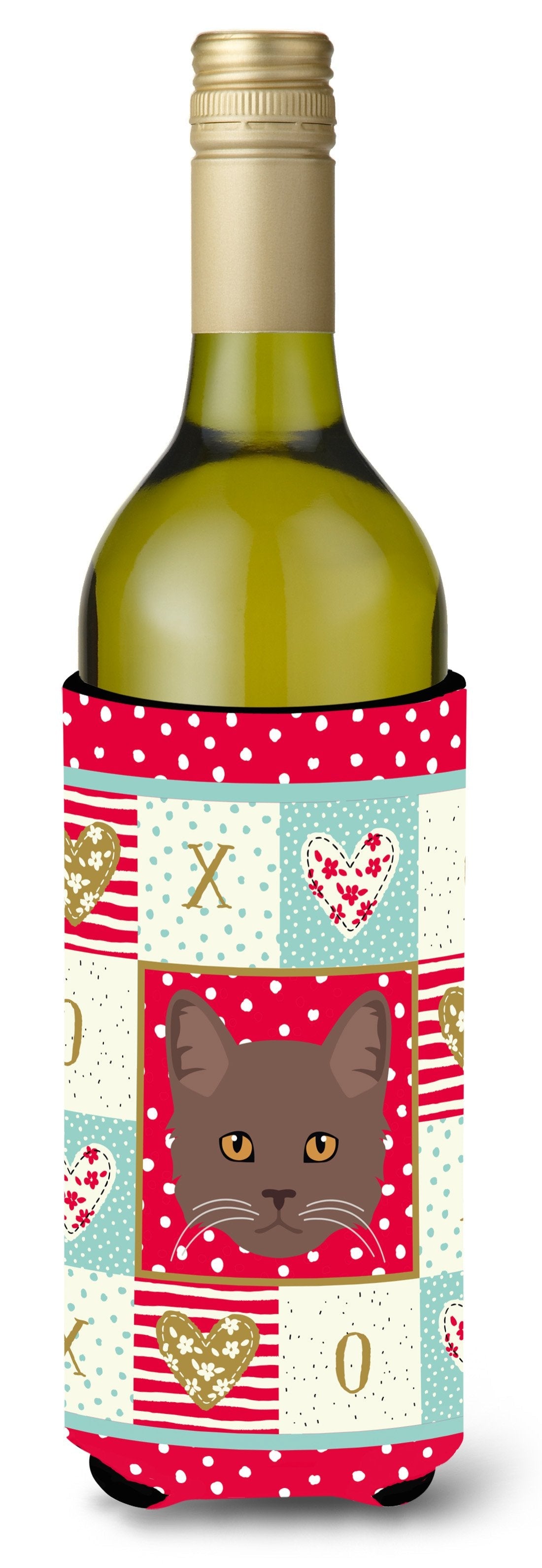 York Chocolate Cat Love Wine Bottle Hugger Gift Sleeve for Standard 750 ml Bottles, Insulated Reusable Also Fits Mini Shot & Pint Bottles