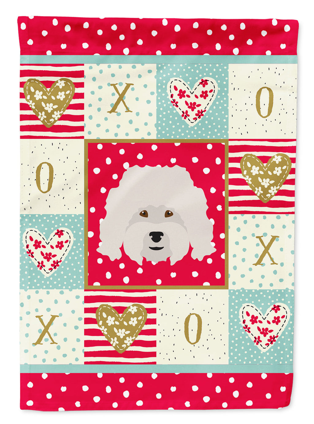 Bolognese Love House Flag 28x40 Porch Sleeve Pole Decorative Outside Yard Banner Artwork Wall Hanging, Polyester