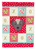 Ecuadorian Hairless Dog Love House Flag 28x40 Porch Sleeve Pole Decorative Outside Yard Banner Artwork Wall Hanging, Polyester