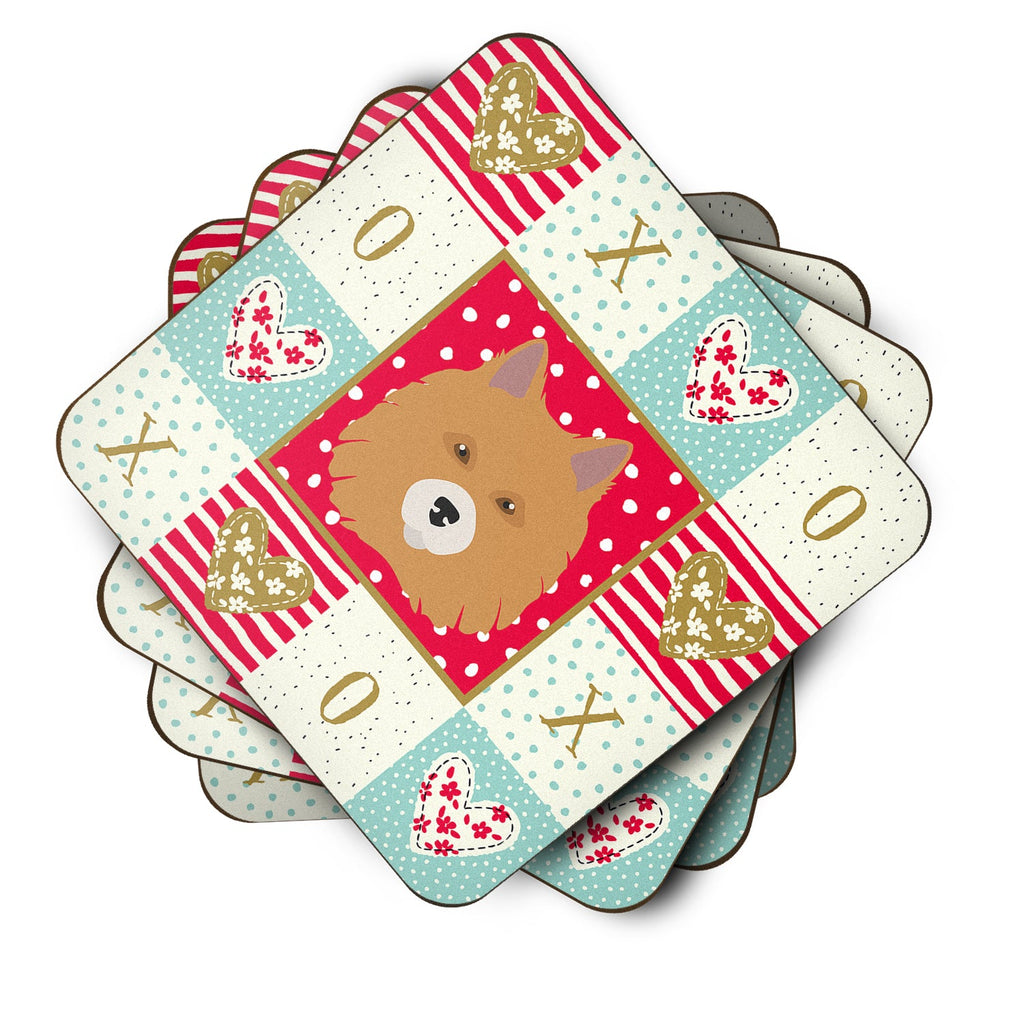 Elo Dog Love Foam Coasters Set of 4 Cup Coasters for Indoor Outdoor, Tabletop Protection, Anti Slip, Mouse pad Material