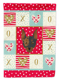Harlequin Pinscher #2 Love House Flag 28x40 Porch Sleeve Pole Decorative Outside Yard Banner Artwork Wall Hanging, Polyester