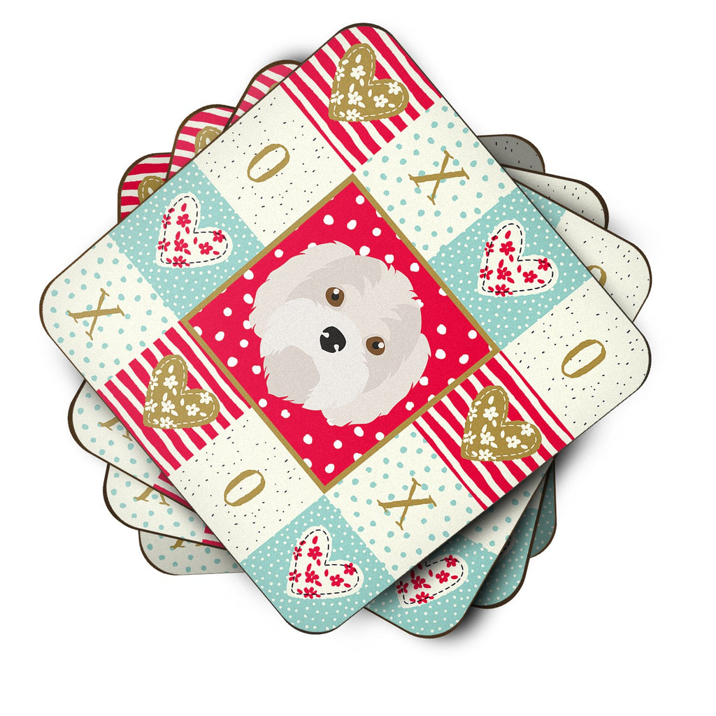 Kyi-Leo Love Foam Coasters Set of 4 Cup Coasters for Indoor Outdoor, Tabletop Protection, Anti Slip, Mouse pad Material