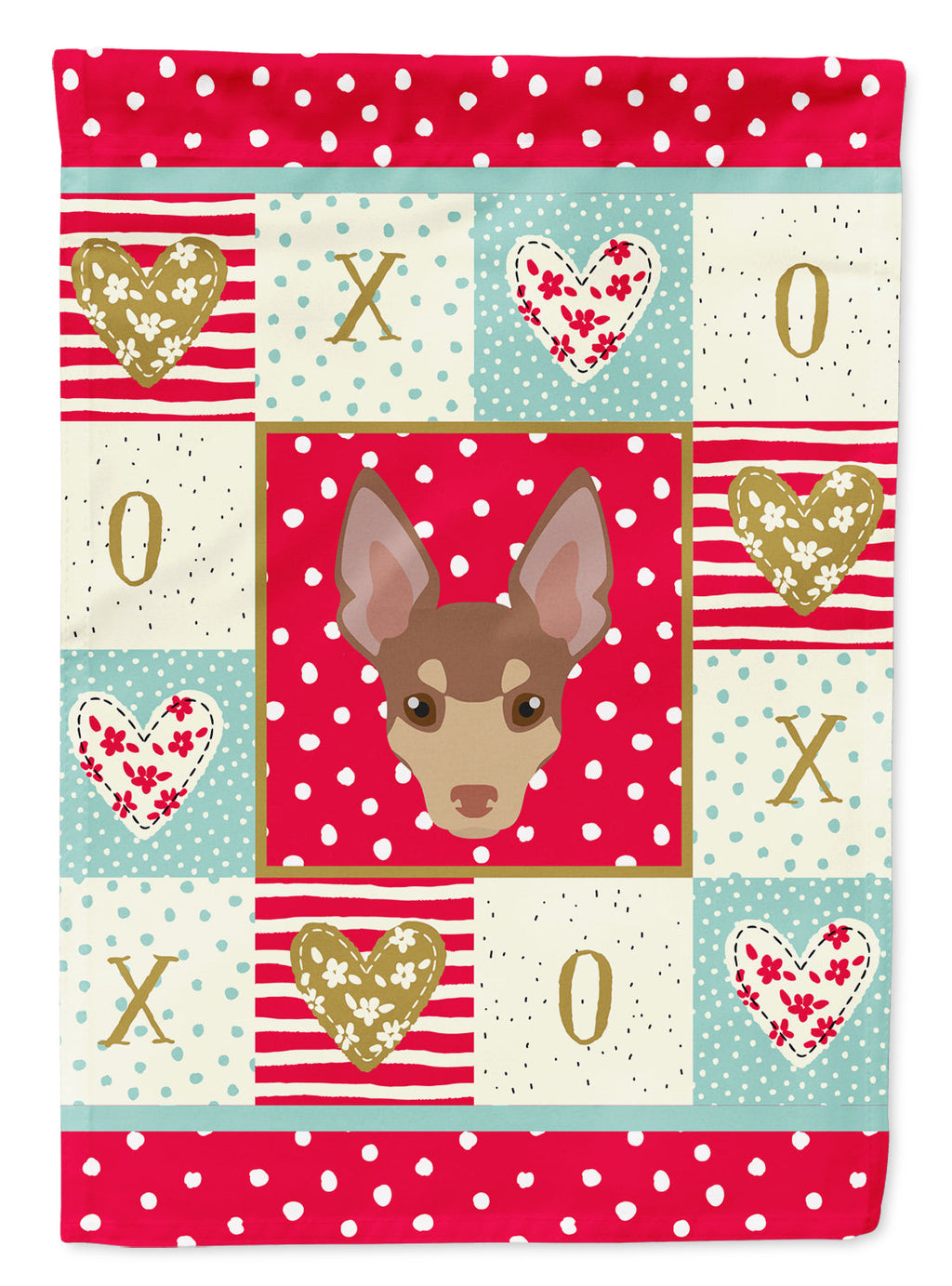 Miniature Fox Terrier Love House Flag 28x40 Porch Sleeve Pole Decorative Outside Yard Banner Artwork Wall Hanging, Polyester