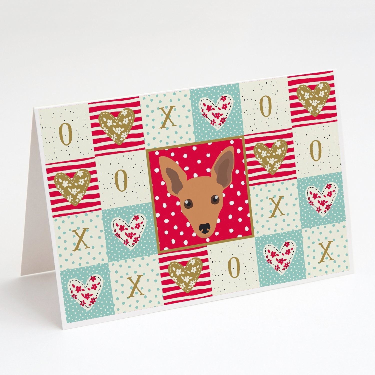 Miniature Pinscher Love Greeting Cards Pack of 8 Blank Cards with Envelopes Whimsical A7 Size 5x7