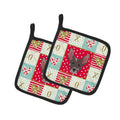 Peruvian Hairless Dog Love Pot Holder Set of 2 Heat Resistant Quilted Hot Pads 7.5 x 7.5 Inch, Insulated Kitchen Trivets for Cooking & Baking