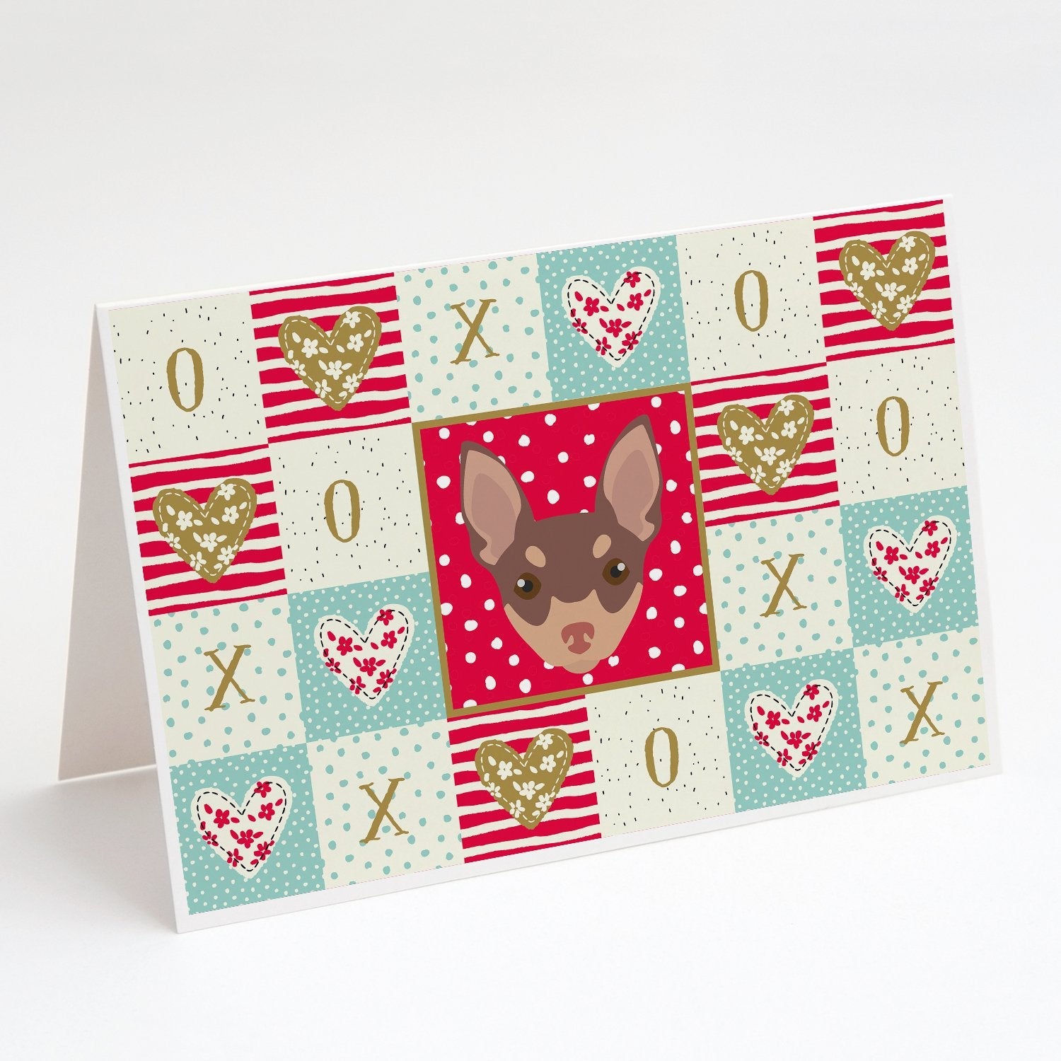 Toy Fox Terrier Love Greeting Cards Pack of 8 Blank Cards with Envelopes Whimsical A7 Size 5x7