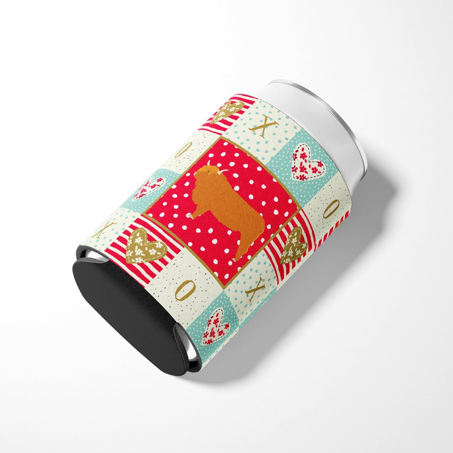 Highland Cow Love Can or Bottle Hugger Cooler Sleeve for Standard 12 oz Cans, Insulated Foam Beer & Soda Can Hugger Reusable