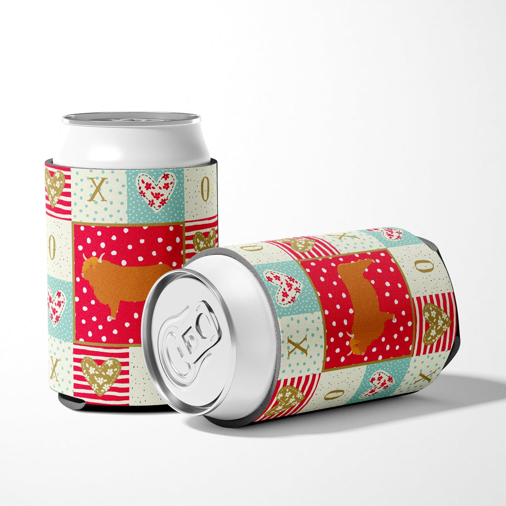 Highland Cow Love Can or Bottle Hugger Cooler Sleeve for Standard 12 oz Cans, Insulated Foam Beer & Soda Can Hugger Reusable