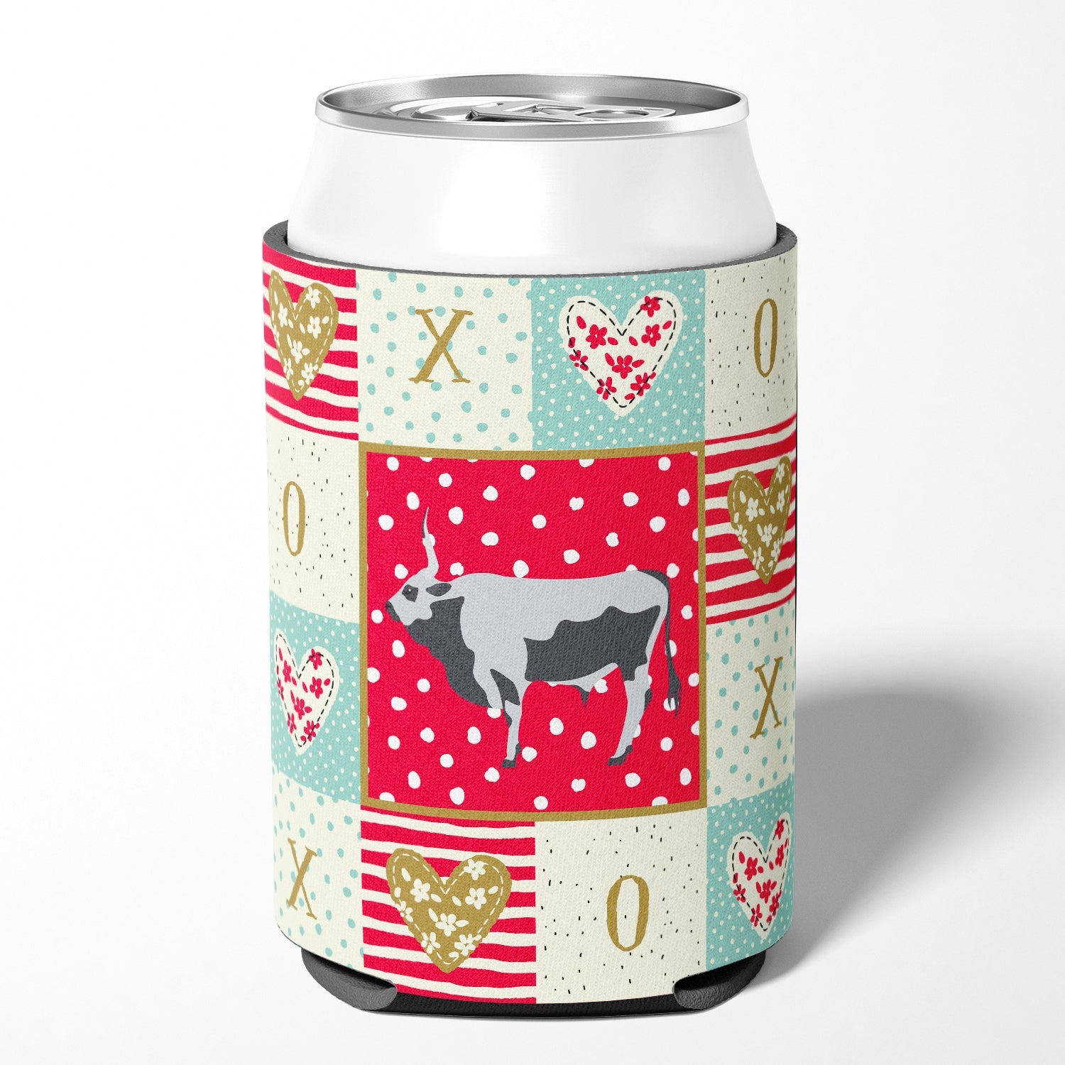 Hungarian Grey Steppe Cow Love Can or Bottle Hugger Cooler Sleeve for Standard 12 oz Cans, Insulated Foam Beer & Soda Can Hugger Reusable
