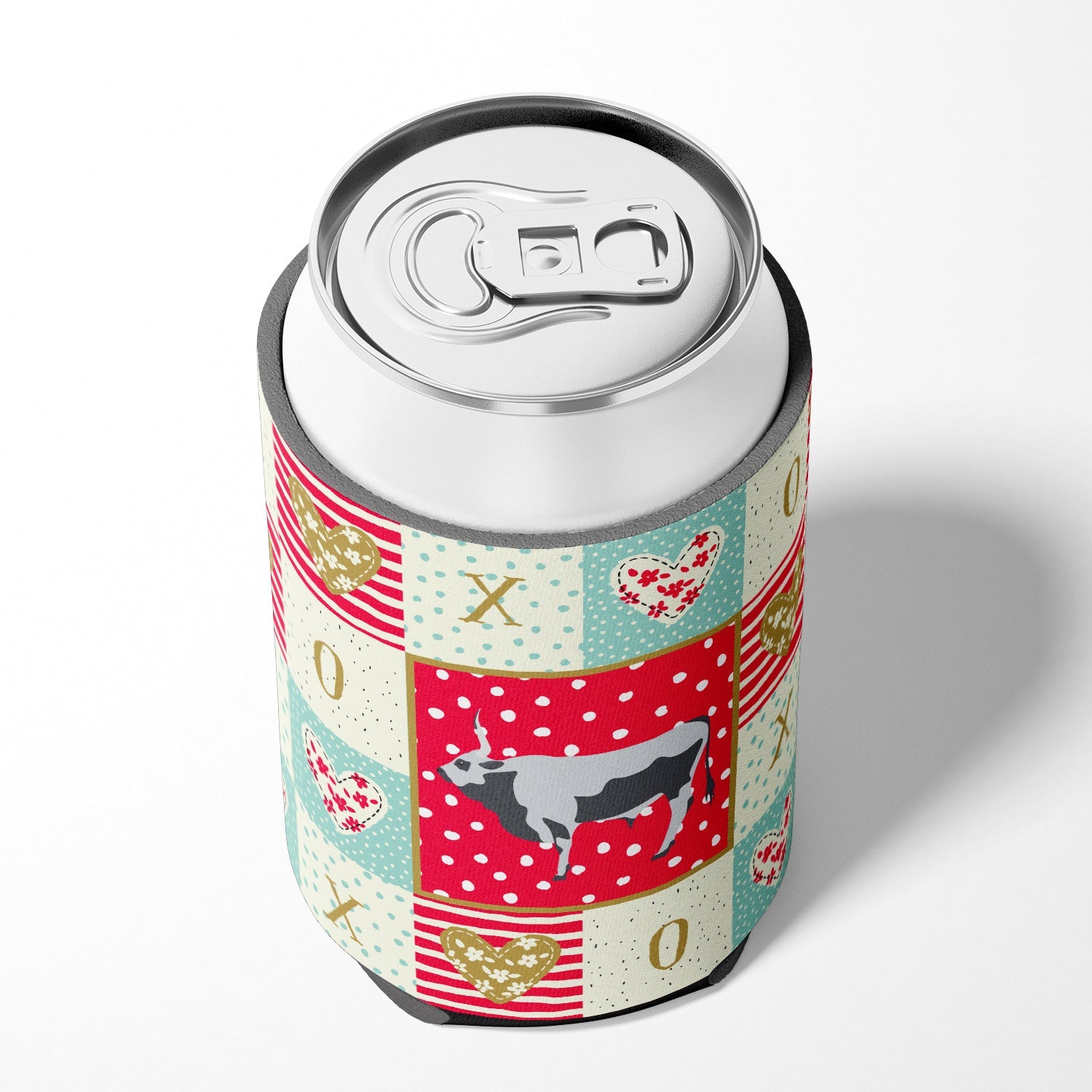 Hungarian Grey Steppe Cow Love Can or Bottle Hugger Cooler Sleeve for Standard 12 oz Cans, Insulated Foam Beer & Soda Can Hugger Reusable