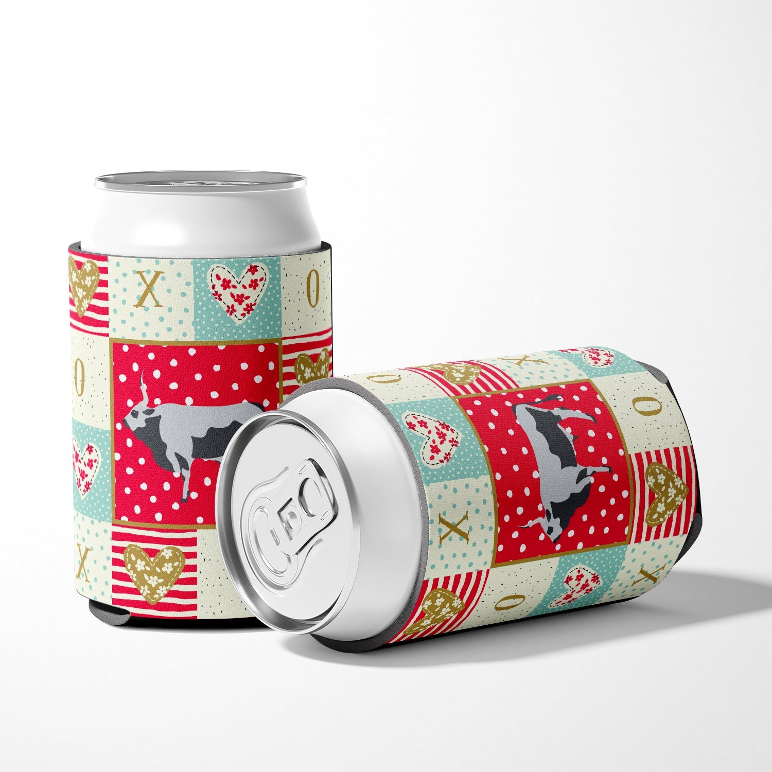 Hungarian Grey Steppe Cow Love Can or Bottle Hugger Cooler Sleeve for Standard 12 oz Cans, Insulated Foam Beer & Soda Can Hugger Reusable