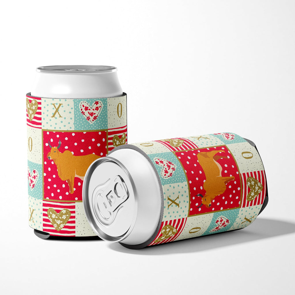 Zebu Indicine Cow Love Can or Bottle Hugger Cooler Sleeve for Standard 12 oz Cans, Insulated Foam Beer & Soda Can Hugger Reusable