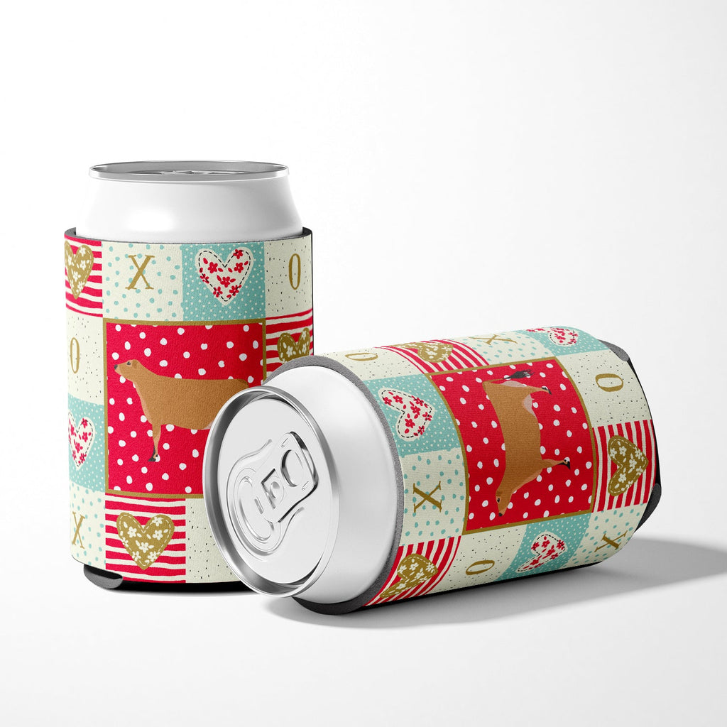 Jersey Cow Love Can or Bottle Hugger Cooler Sleeve for Standard 12 oz Cans, Insulated Foam Beer & Soda Can Hugger Reusable
