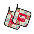 Malvi Cow Love Pot Holder Set of 2 Heat Resistant Quilted Hot Pads 7.5 x 7.5 Inch, Insulated Kitchen Trivets for Cooking & Baking