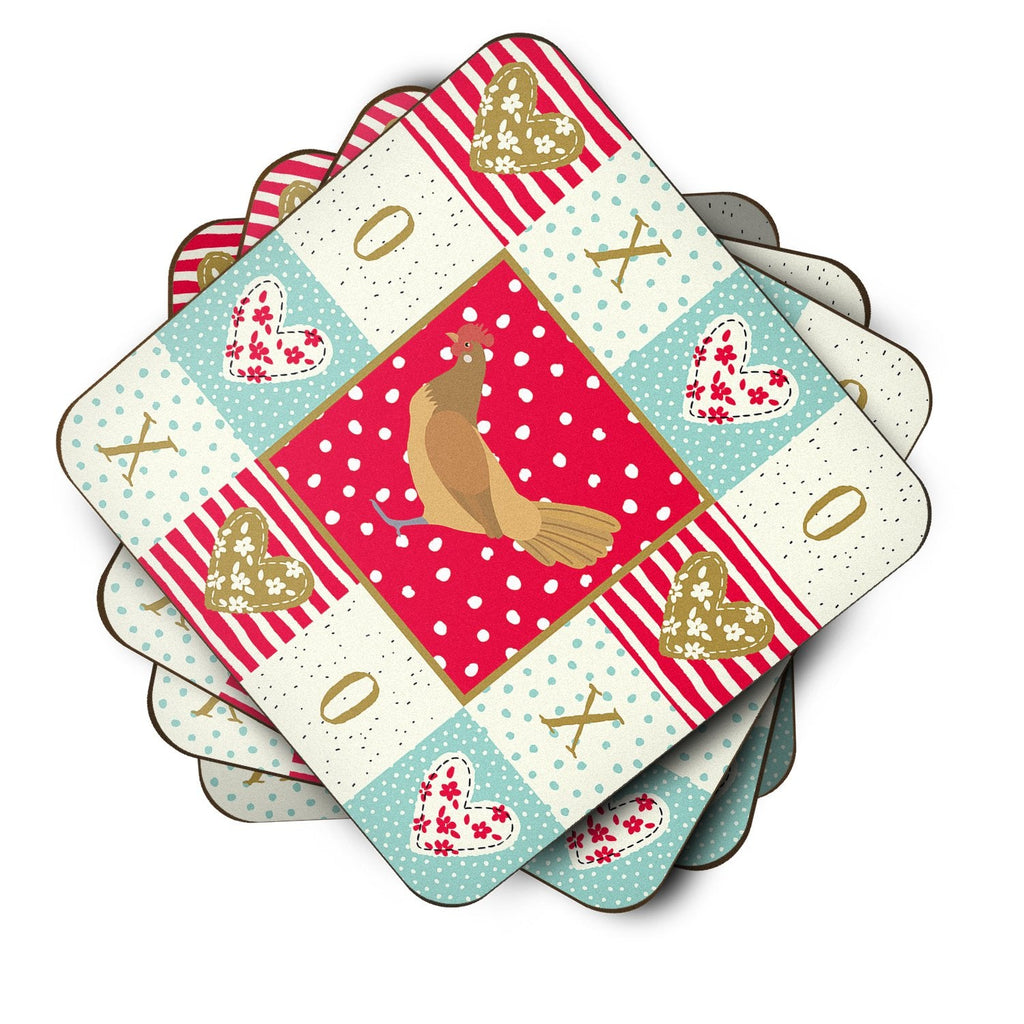 Frisian Friesian Chicken Love Foam Coasters Set of 4 Cup Coasters for Indoor Outdoor, Tabletop Protection, Anti Slip, Mouse pad Material