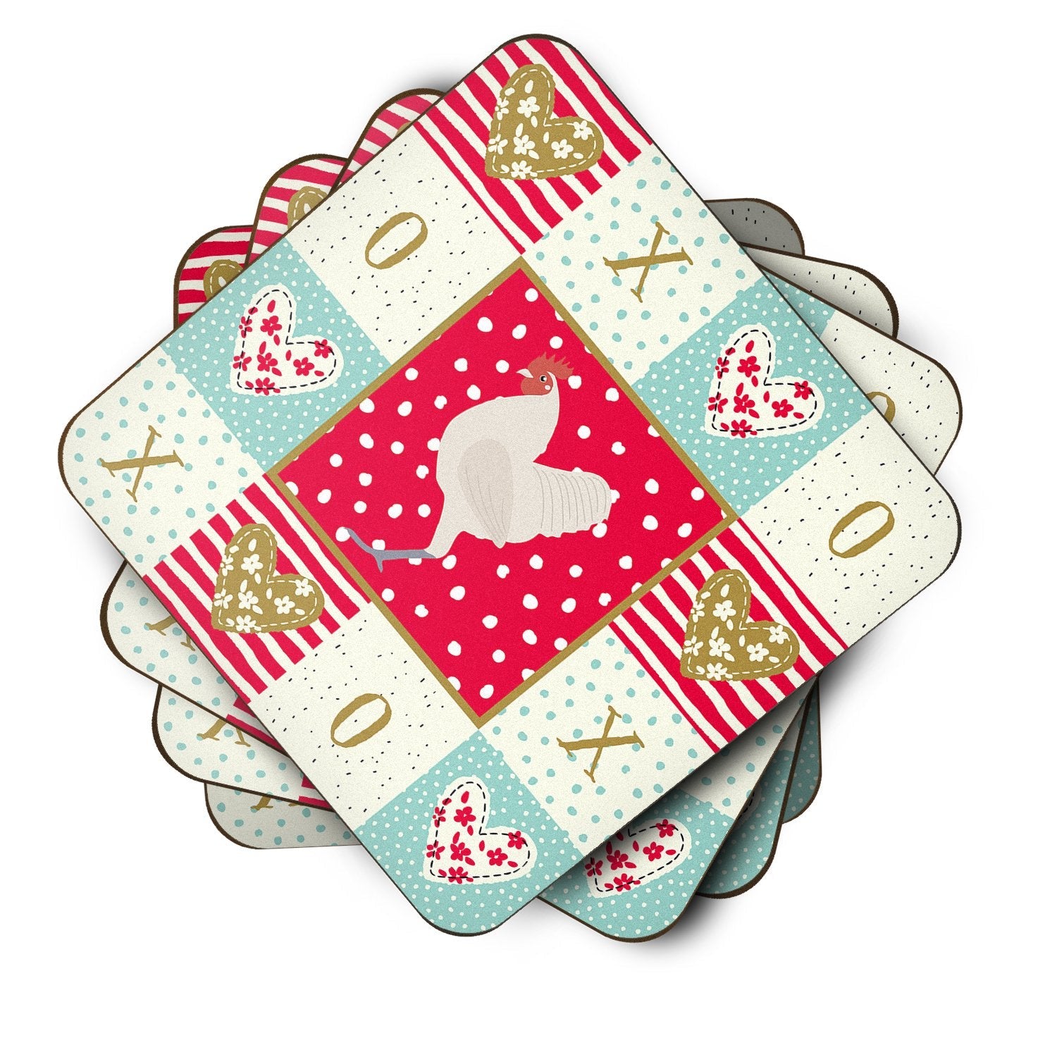 German Langshan Chicken Love Foam Coasters Set of 4 Cup Coasters for Indoor Outdoor, Tabletop Protection, Anti Slip, Mouse pad Material