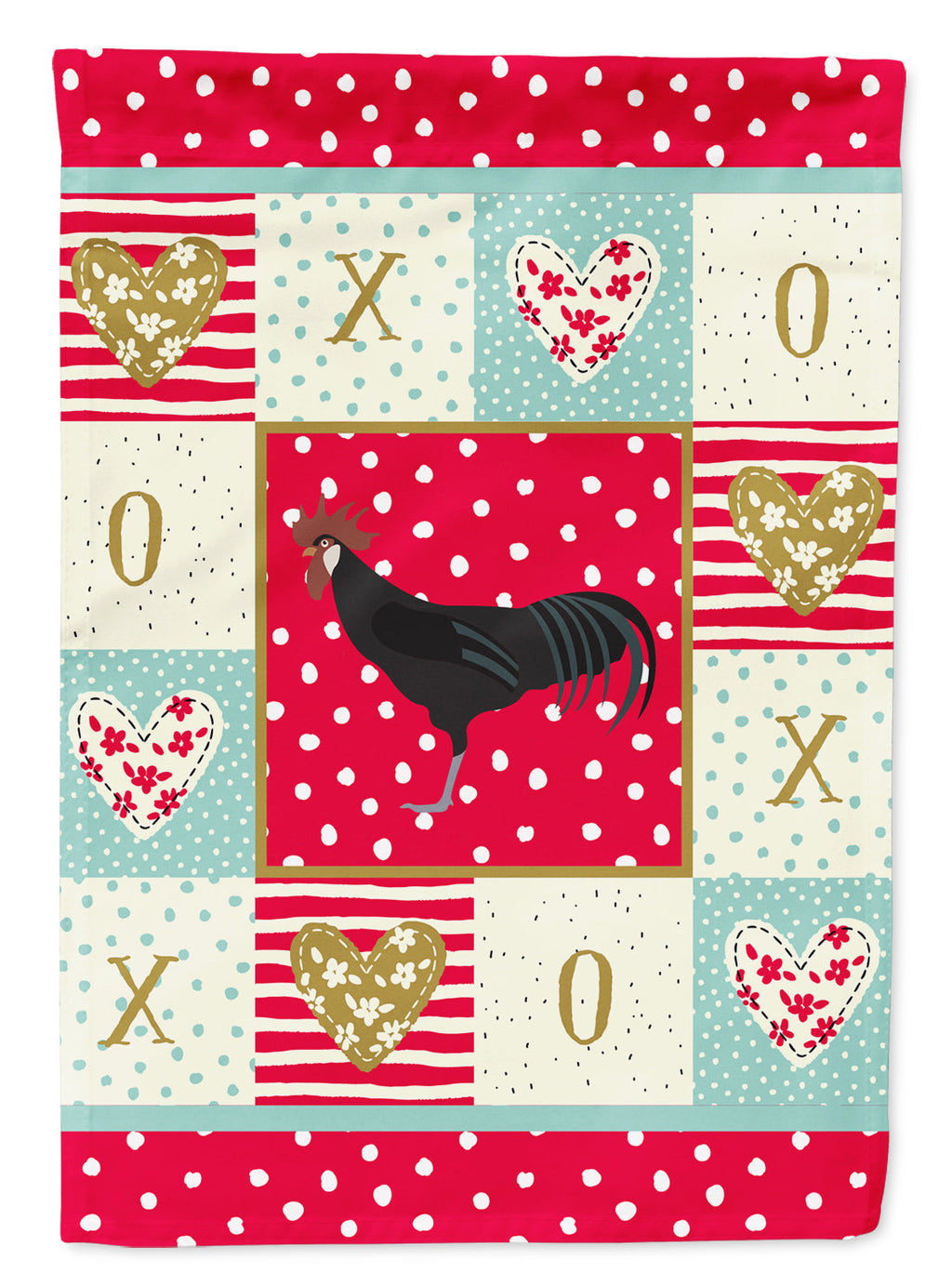 Minorca Ctalalan Chicken Love House Flag 28x40 Porch Sleeve Pole Decorative Outside Yard Banner Artwork Wall Hanging, Polyester