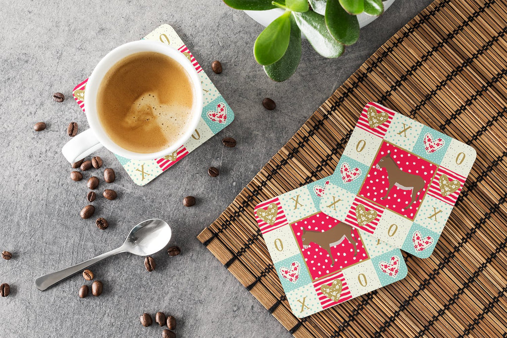 Cotentin Donkey Love Foam Coasters Set of 4 Cup Coasters for Indoor Outdoor, Tabletop Protection, Anti Slip, Mouse pad Material