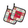 Cotentin Donkey Love Pot Holder Set of 2 Heat Resistant Quilted Hot Pads 7.5 x 7.5 Inch, Insulated Kitchen Trivets for Cooking & Baking