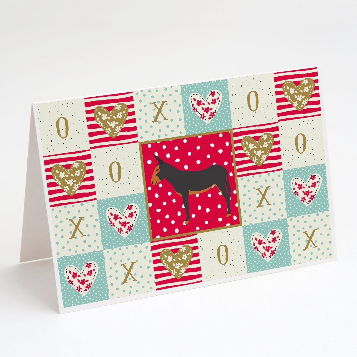 Catalan Donkey Love Greeting Cards Pack of 8 Blank Cards with Envelopes Whimsical A7 Size 5x7