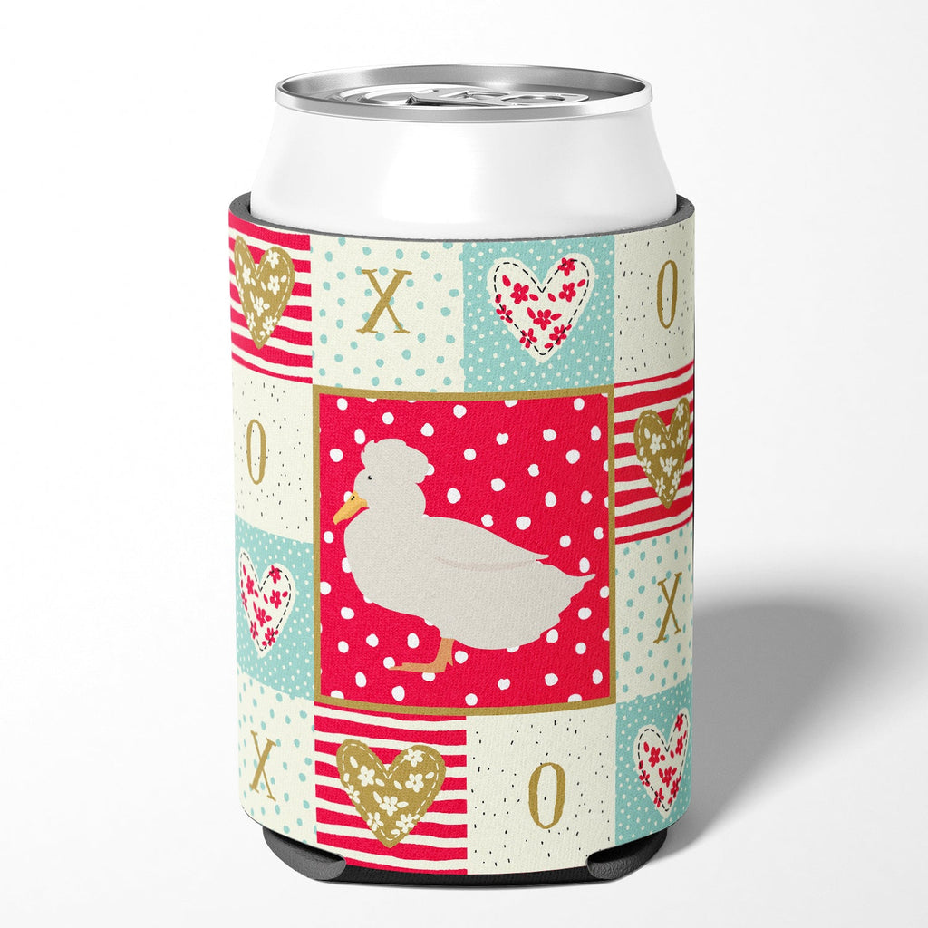 Crested Duck Love Can or Bottle Hugger Cooler Sleeve for Standard 12 oz Cans, Insulated Foam Beer & Soda Can Hugger Reusable