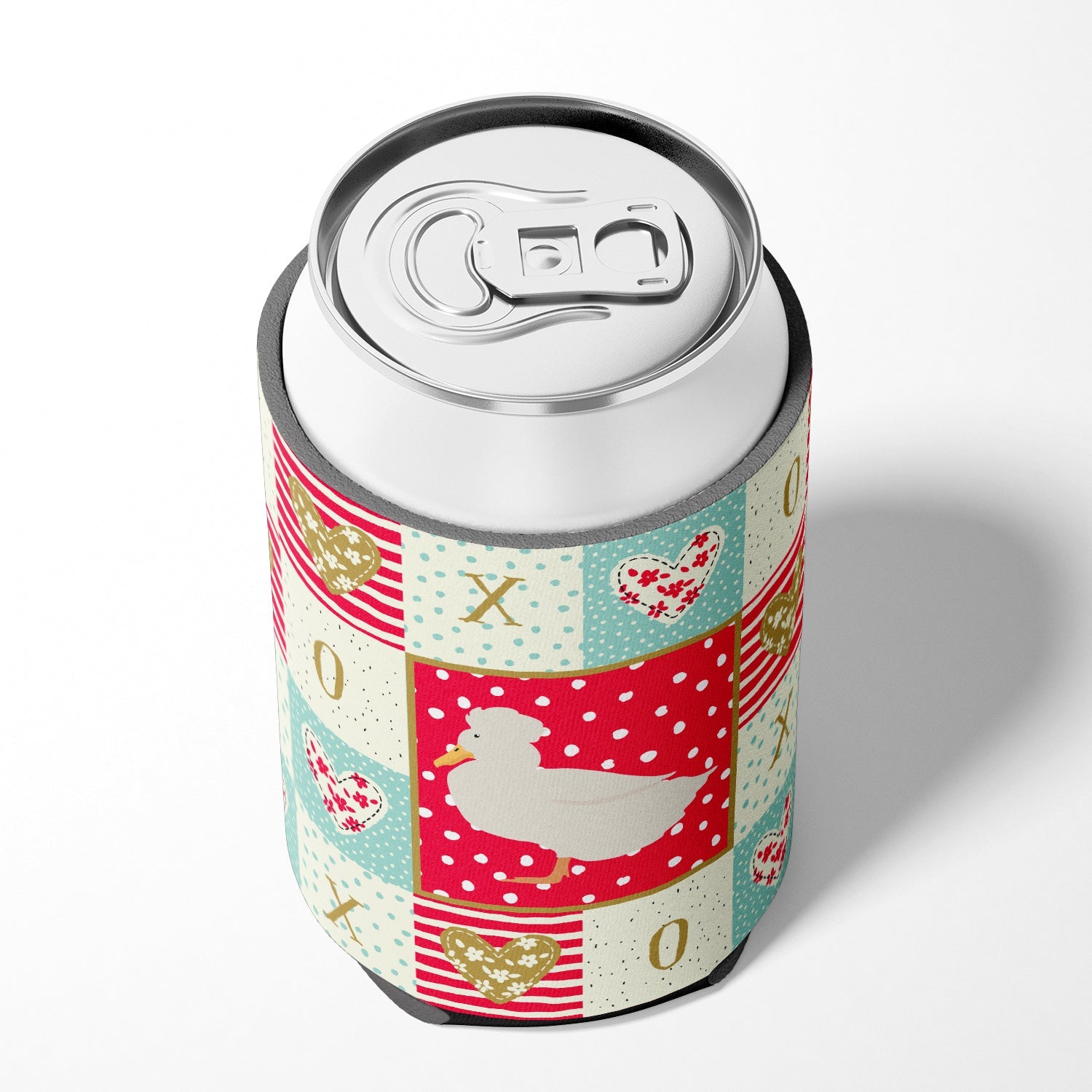Crested Duck Love Can or Bottle Hugger Cooler Sleeve for Standard 12 oz Cans, Insulated Foam Beer & Soda Can Hugger Reusable