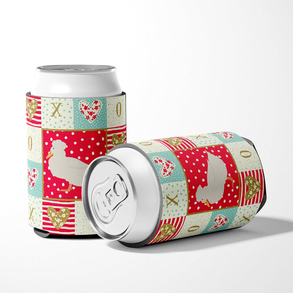 Crested Duck Love Can or Bottle Hugger Cooler Sleeve for Standard 12 oz Cans, Insulated Foam Beer & Soda Can Hugger Reusable