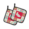Crested Duck Love Pot Holder Set of 2 Heat Resistant Quilted Hot Pads 7.5 x 7.5 Inch, Insulated Kitchen Trivets for Cooking & Baking