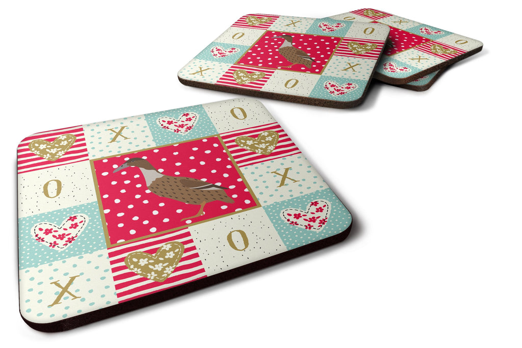 Dutch Hook Bill Duck Love Foam Coasters Set of 4 Cup Coasters for Indoor Outdoor, Tabletop Protection, Anti Slip, Mouse pad Material