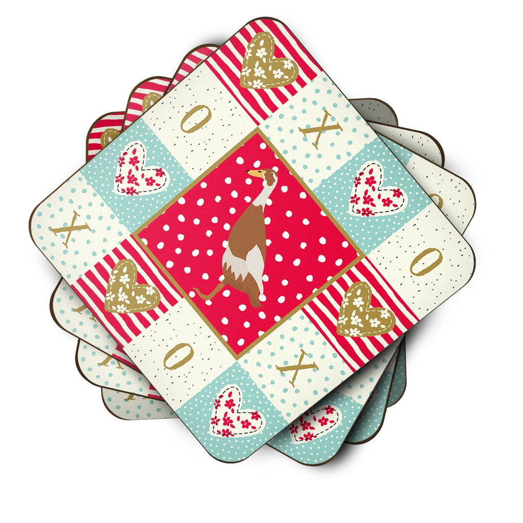 Indian Runner Duck Love Foam Coasters Set of 4 Cup Coasters for Indoor Outdoor, Tabletop Protection, Anti Slip, Mouse pad Material